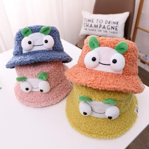 Doitbest 2 to 5 years old boy girl Bucket fishing Hats Velvet autumn winter Striped dinosaur Spring kids children fisherman hat