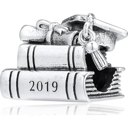 Fit Pandora Bracelets Cap, Book & Scroll Charms 925 Original Sterling Silver Beads for Jewelry Making DIY Women Berloque