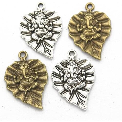 10Pcs 17*25mm 2 Color Sleeping Baby Elephant Charms Animal Pendants Handmade Decoration Vintage For DIY Jewelry Making Findings