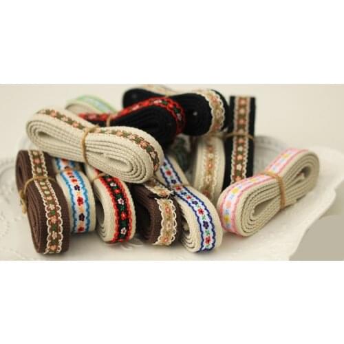Handmade Custom 2CM Fresh Fabric stitching Strapping Webbing Jacquard Ribbon Lace DIY Handbag Decorative Belt Accessories