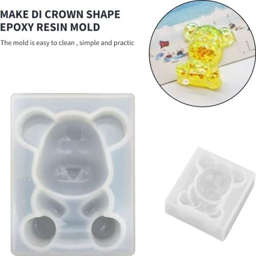 Cute Crystal Epoxy Silicone Geometric Three Dimensional Bear Molds DIY Jewelry Craft Making Kawaii Bear Paw Pendant Party Orname
