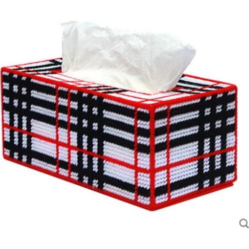 Three-dimensional embroidered yarn embroidered tissue box 056 Scottish style 3D drawer tray living room new