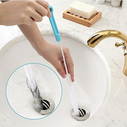 Bathroom Hair Sewer Cleaning Brush Flexible 70cm Bendable Kitchen Sink Tub Toilet Dredge Pipe Snake Cleaning Tools Brush Cleaner