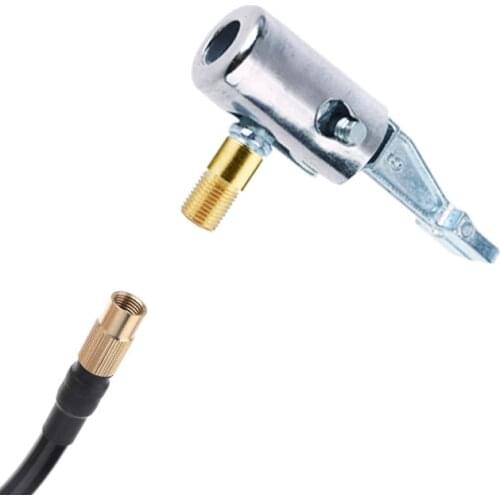 Car Tire Air Chuck Compressor Tire Inflator Tire Chuck with Barb Connector for Hose Repair For Portable Inflatable Pump