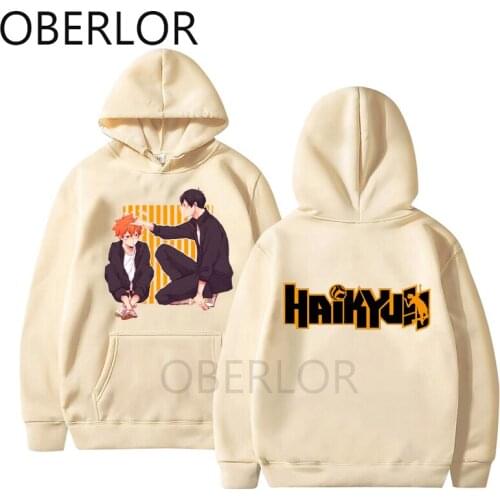 Japanese Anime Haikyuu Hoodie Jacket Men Women Harajuku Hip Hop New Style Hoodies Hinata and Kageyama Casual Sweatshirt Pullover