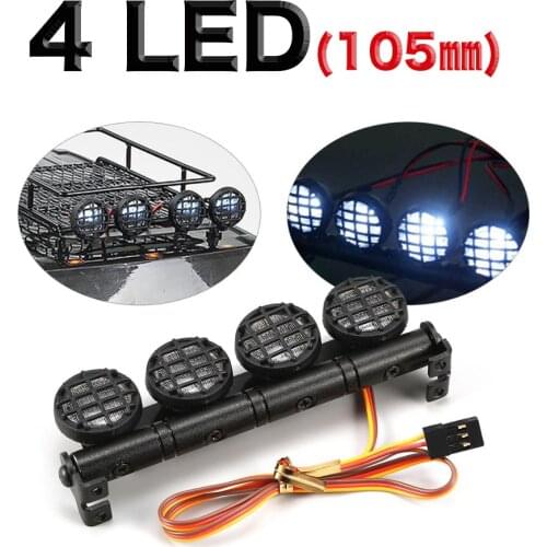 AX-506W RC Car Light Bright Lamp LED Roof Light Bar with 4 Spotlights for 1/10 1/8 RC Car HSP TAMIYA CC01 Axial SCX10 Light Kit
