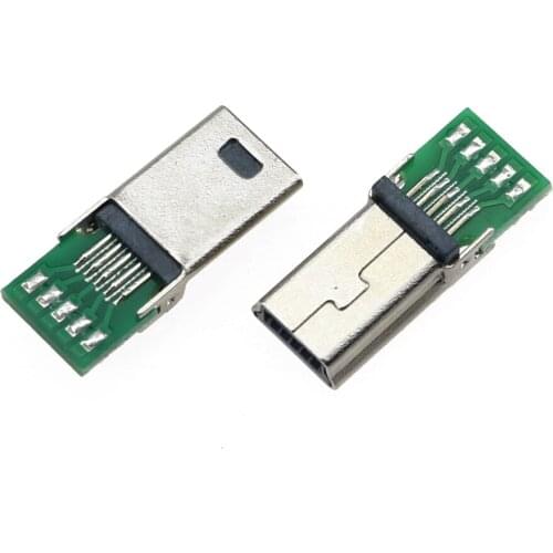 YuXi 2pcs For Philips 10P male plug MINI USB 10PIN with PCB board + 330K resistance splint Welded wire type