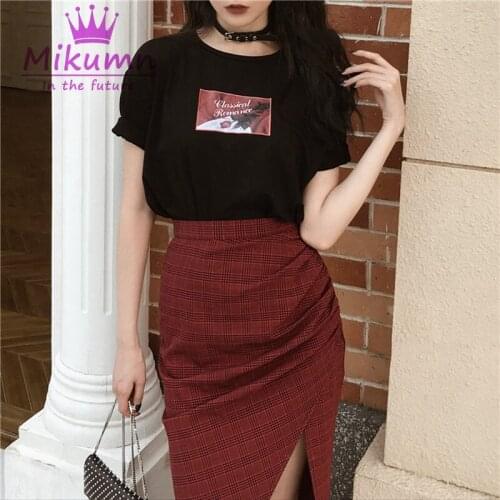 Harajuku Romantic Rose Print Short Sleeve T-Shirt Cool Girl Loose O-neck Female Tops Gothic Punk Style Summer Women T shirts