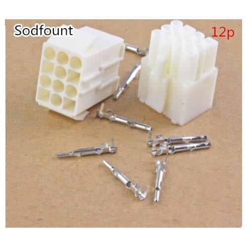 10 sets 12P 12 Way/pins Small Tamiya connector Set Kits mini Tamiya set EL 4.5MM male Female socket plug Free shipping