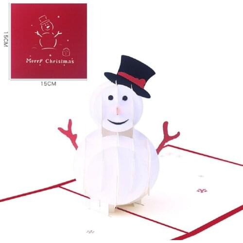 10pcs Handmade Kirigami Origami Hollow Snow Doll 3D Pop UP Greeting Invitation Card For Wedding Birthday Christmas Party Gift