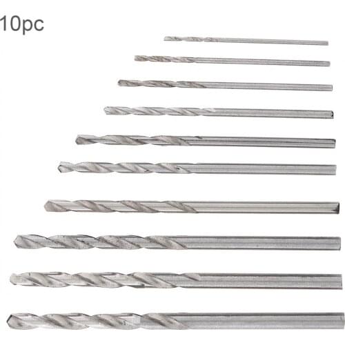 10 pcs / set High Speed Metric HSS Twist Drill Bits Coated Set 0.8MM -3.0MM Stainless Steel Small Cutting Resistance