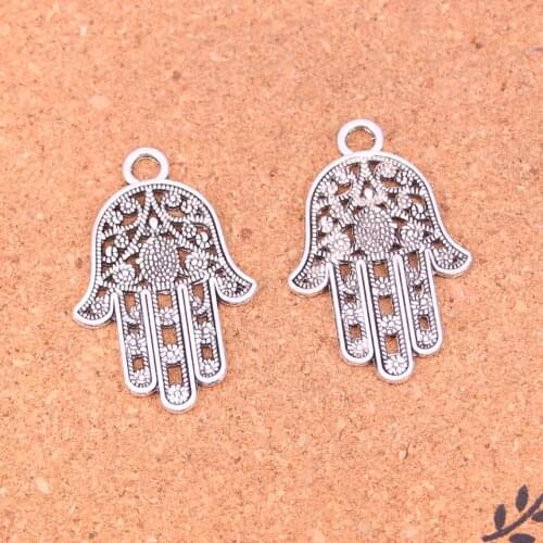 31Pcs Antique Silver Plated hamsa palm hand protection Charms Diy Handmade Jewelry Findings Accessories 42*28mm