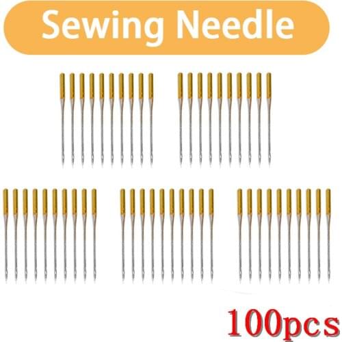 50/100pcs Sewing Machine Needles 90/14 No.14 Golden Steel Needle For Singer Durable Household Wool Stitching DIY Sewing Needles