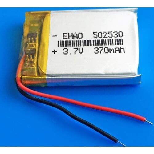 502530 3.7V 370mAh Rechargeable lipo battery li polymer lithium battery for MP3 MP4 GPS DVD bluetooth recorder e-book camera