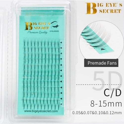 5D Luxury Premade 1 Lot Volume Fans Semi Permanent Handmade Individual Eyelash Extensions Free shipping