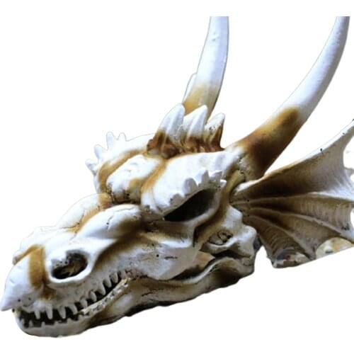 Aquarium Fish Tank Dinosaur Head Skull Ornament Resin Crafts Halloween Props Popular Science Tools C1