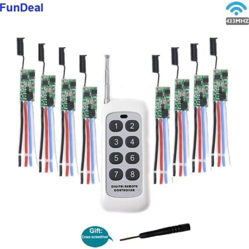 433 MHz Wireless RF Remote Control Switch DC 12V 1CH Mini Receiving Module And 8CH Transmitter For DIY Control Of Stage Lighting
