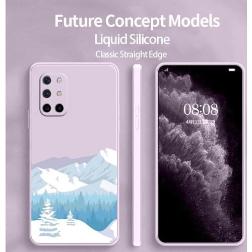 Snowy Liquid Silicone Phone Case For Oneplus 8t Camera Protective Soft Back Cover On Oneplus 9 9pro 9r pro