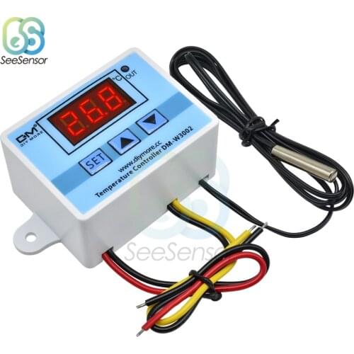 10A 12V 24V 220VAC Digital LED Temperature Controller XH-W3002 For Incubator Cooling Heating Switch Thermostat NTC Sensor