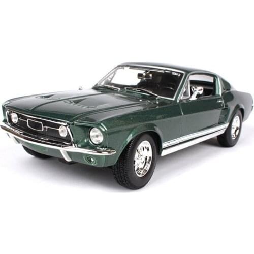 Kid Car Model Toys 1:18 Scale 1967 GTA Fastback Muscle Models Black/Green Children Gifts For Boys Collections