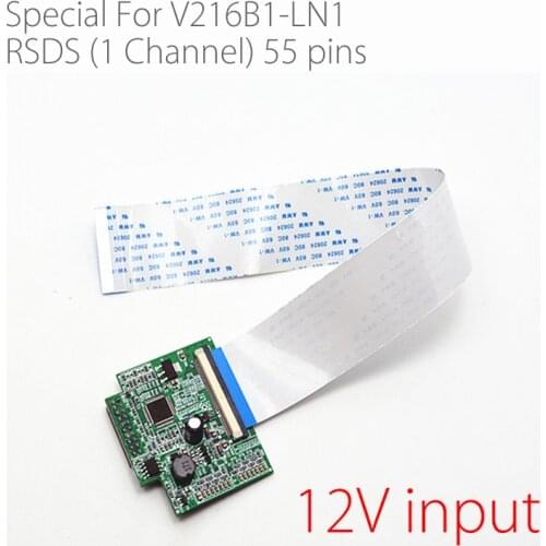 For V216B1-LN1 LCD with 55 pins RSDS (1 Channel) Connector 1366x768 LCD LED Panel adapter board converter connector 12V input