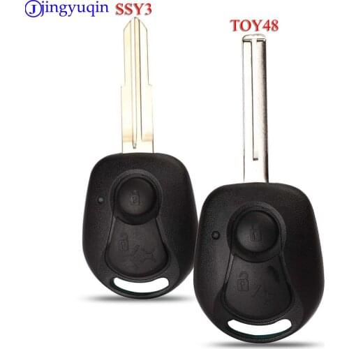 Jingyuqin 2 BUTTONS REMOTE KEY SHELL FOR SSANGYONG ACTYON KYRON REXTON UNCUT BLADE KEY FOB COVER CASE REPLACEMENT