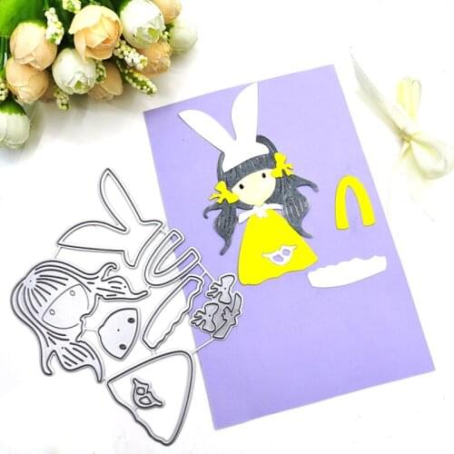 Julyarts Little Girl Metal Cutting Dies Molds Dies Scrapbooking Soldes Molds Embossing Stencil for Handmade Paper Card Making