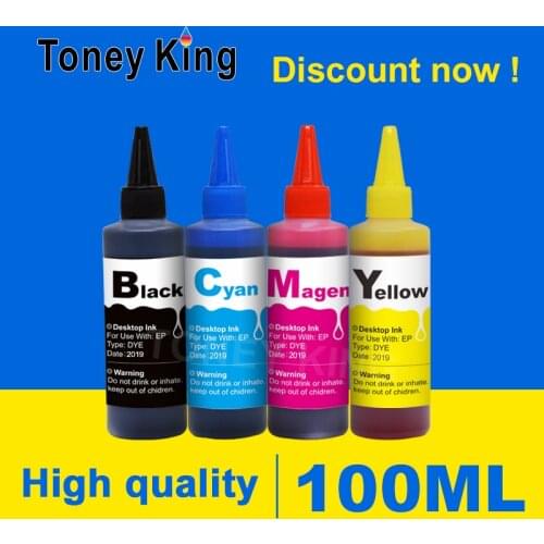 Toney King 100ML Printer inkt voor ciss tank Ink Refill Kit Replacement For HP For Epson for canon pixma deskjet Ink bottle
