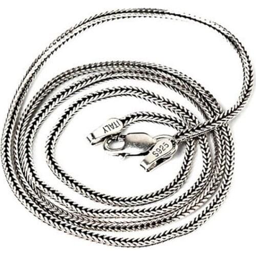 Personality Silver Product S925 Pure Silver Jewelry Wholesale Ms 1.6 M Foxtail Chain Necklace Restoring Ancient Ways