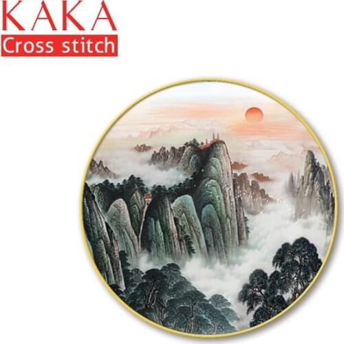Cross stitch kits,Embroidery needlework sets with printed pattern,11CT-canvas for Home Decor Painting,landscape Full CKS0027