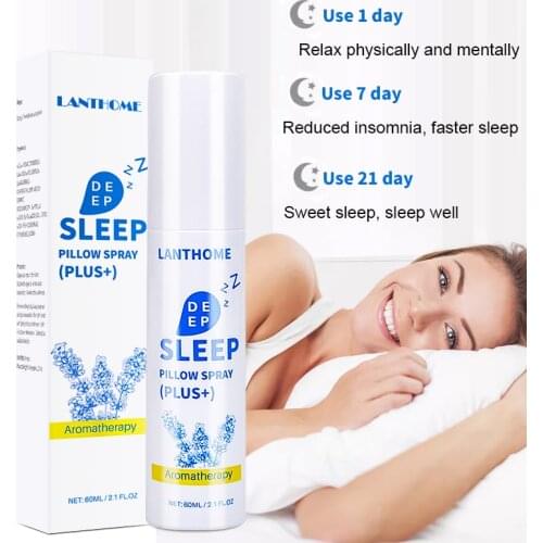 New 60ml Aromatherapy Deep Sleep Pillow Spray Chloroform Lavender Essential Oil Sleep Mist Spray for Sleeping 8 Hours