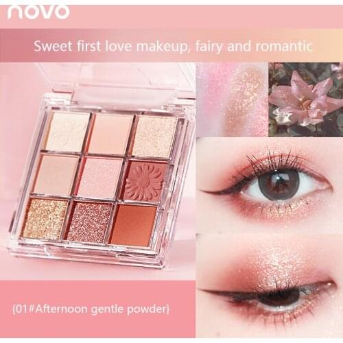 Novo 9 Colors Matte Shimmer Nude Eyeshadow Powder Makeup Palette Eye Pigmented Powder Make Up New Warm Earth Color Eyeshadow