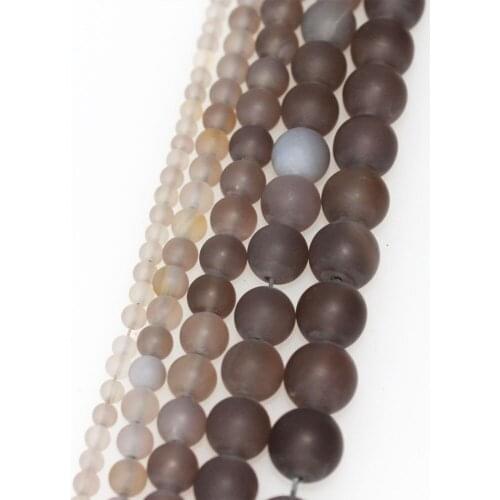 Bulk Wholesale Natural Stone Matte Grey Agates Beads Loose Beads for Jewelry Making Necklace Bracelet DIY 4 6 8 10 12mm