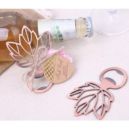 Maple Leaf Beer Bottle Opener Copper Sheet Bottle Opener Wedding Souvenir Openers Wedding Gift Favors Giveaways SN3313