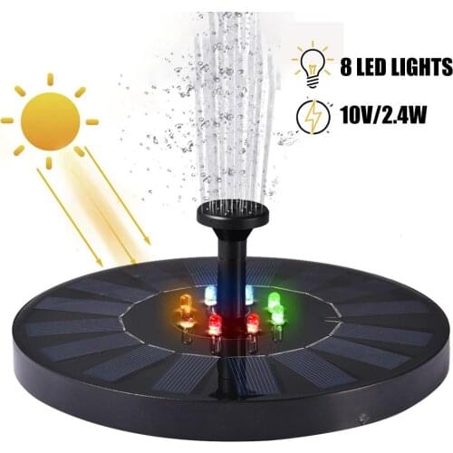 Floating Solar Fountain With 8 LEDs Automatic Color Change Pond Swimming Pool Fountain Water Pump Bird Bath Garden Decoration