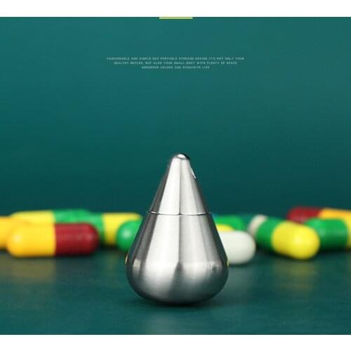 Pure Titanium Waterproof Storage Small Medicine Box Water Drop Pendant Small Medicine Bottle Portable Multifunctional Tool