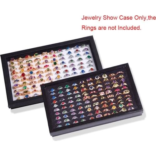 100 Slots Rings Display Stand Storage Box Ring Box Jewelry Organizer Holder Show Case Casket #228405