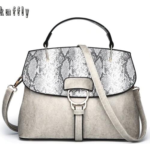 NEW Brand Messenger Handbags Retro Anti-Theft Serpentine Women Shoulder Bags PU Leather Casual Patchwork Crossbody Bag For Women