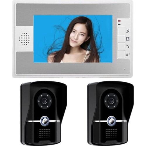 SYSD 7inch Monitor Wired Video Doorbell Phone Intercom for Home with Night Vision Camera Waterproof