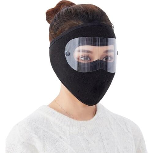 Full Face Protection Headgear Dust-Proof Anti-Fog Winter Warm Short Full Face Protection Masks Windproof Goggles