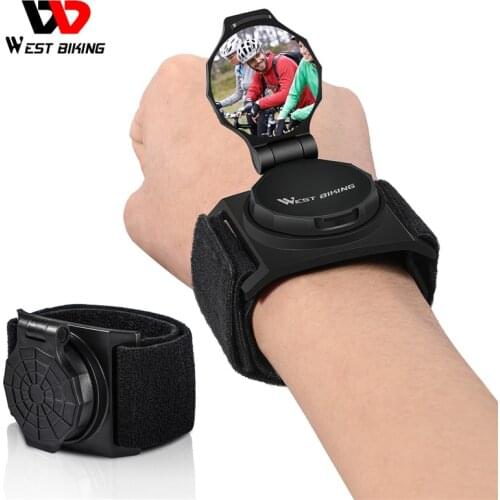 WEST BIKING Bike Rear View Mirror Cycling Handlebar Wrist Mirror Portable Safety Back Rearview Mirrors Bicycle Accessories