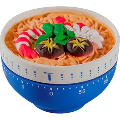 1pc Noodles Bowl Shape Kitchen Mechanical Timer Manager For Home Kitchen Machine Countdown Student Time Manager Timer Reminder