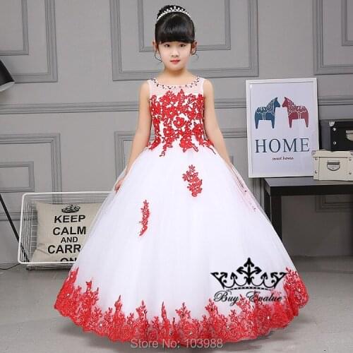 2 color 100% real photo free shipping Vintage ball gown Flower Girl Dresses Floor Length Christmas gift birthday dress