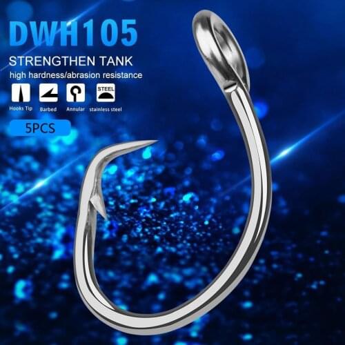 5pcs/lot 11/0#-16/0# Stainless Steel Saltwater Jig Fishing Hook Circle Hook Fishhook Pesca Anzol Carp Jigging Fishing Tackle