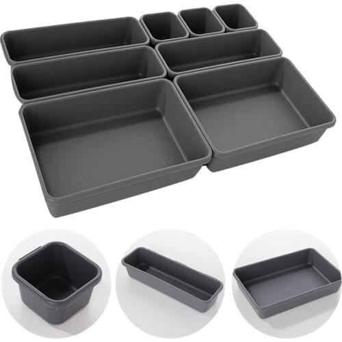 8PCs Home Drawer Organizer Box Storage Trays Office Kitchen Bathroom Cupboard Jewelry Makeup Desk Organization