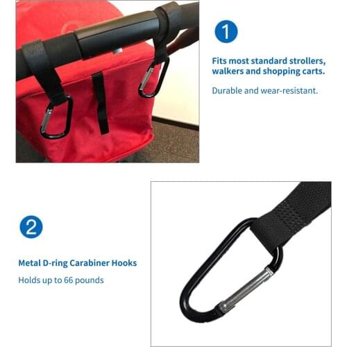 Baby Stroller Hooks 2Pcs Multi Purpose Hook Hanger Stroller Clips for Mommy Stroller Accessories for Hanging Diaper Bag Backpack