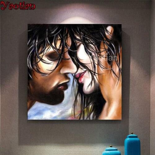 New product DIY 5D Diamond Painting Couple Kiss With Square Rhinestones Diamond Embroidery Cross Stitch Mosaic Home Decor