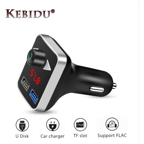 KEBIDU Dual USB Car Charger 3.1A Car Kit LED Display Bluetooth FM Transmitter Wireless Handsfree Audio Receiver Auto MP3 Player