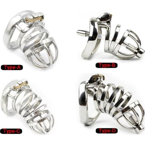 BDSM Cock Prison Male Stainless Steel Cock Cage Penis Ring Chastity Device Catheter with Stealth New Lock Adult Sex Toy