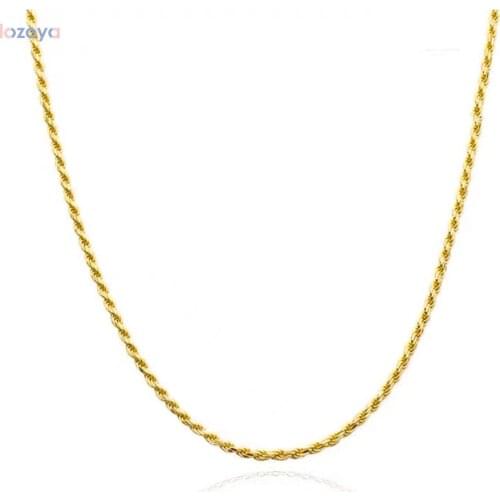LOZOYA 925 Sterling Silver Gold 1.2mm Twist Jewelry Gift Luxury Chain Choker Necklace Women Slim Women Fashion Fine Jewels